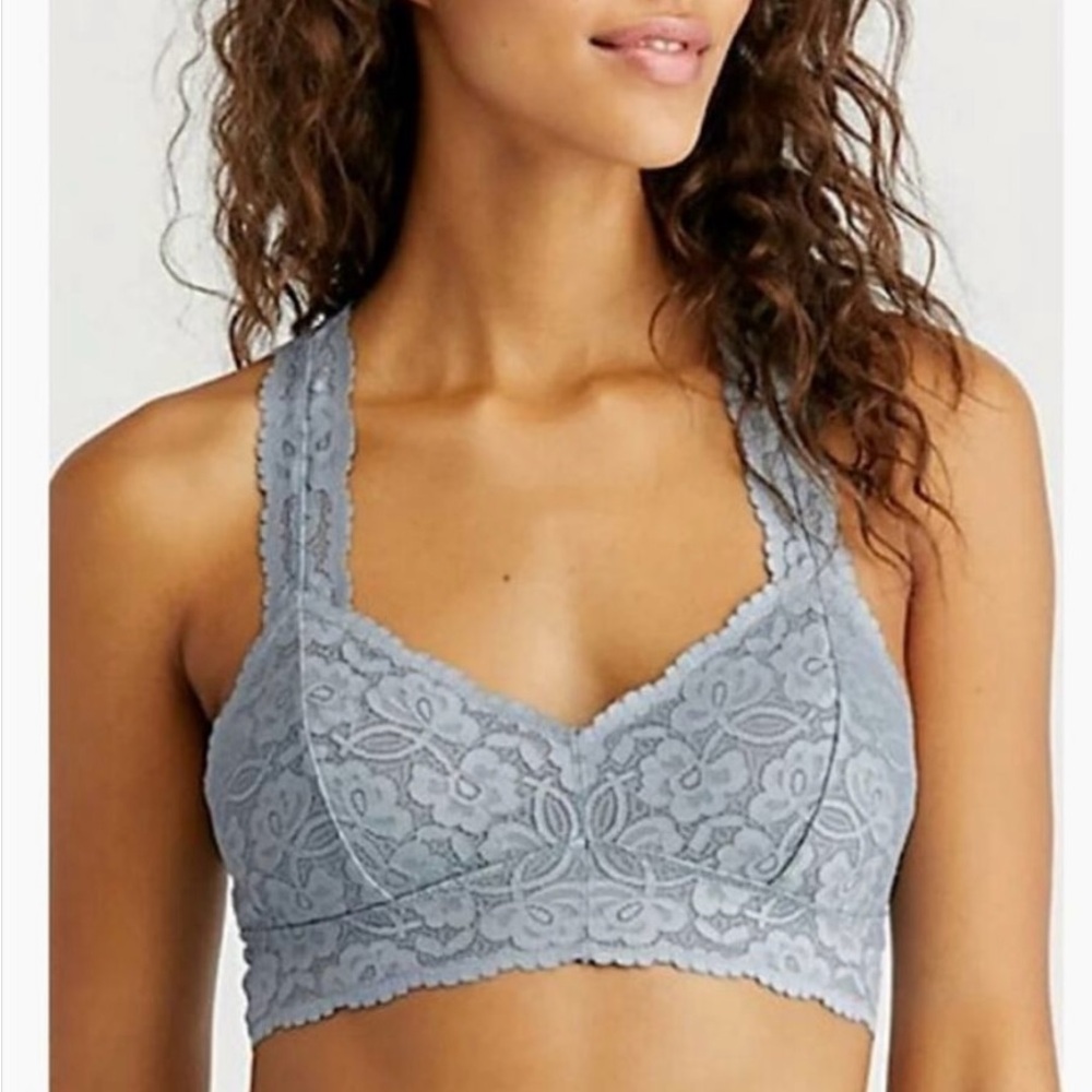 Intimately Free People Galloon Lace Racerback Bralette Large Fall Frost